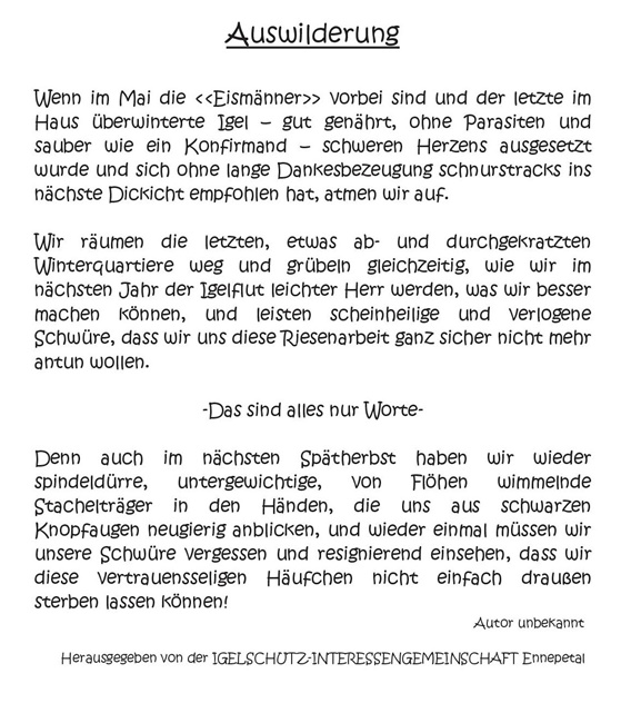 Auswilderung - Geschichte